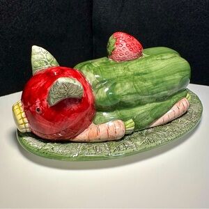 CBK Veggie Pig Butter Dish- Vintage Ceramic and OUTRAGEOUS